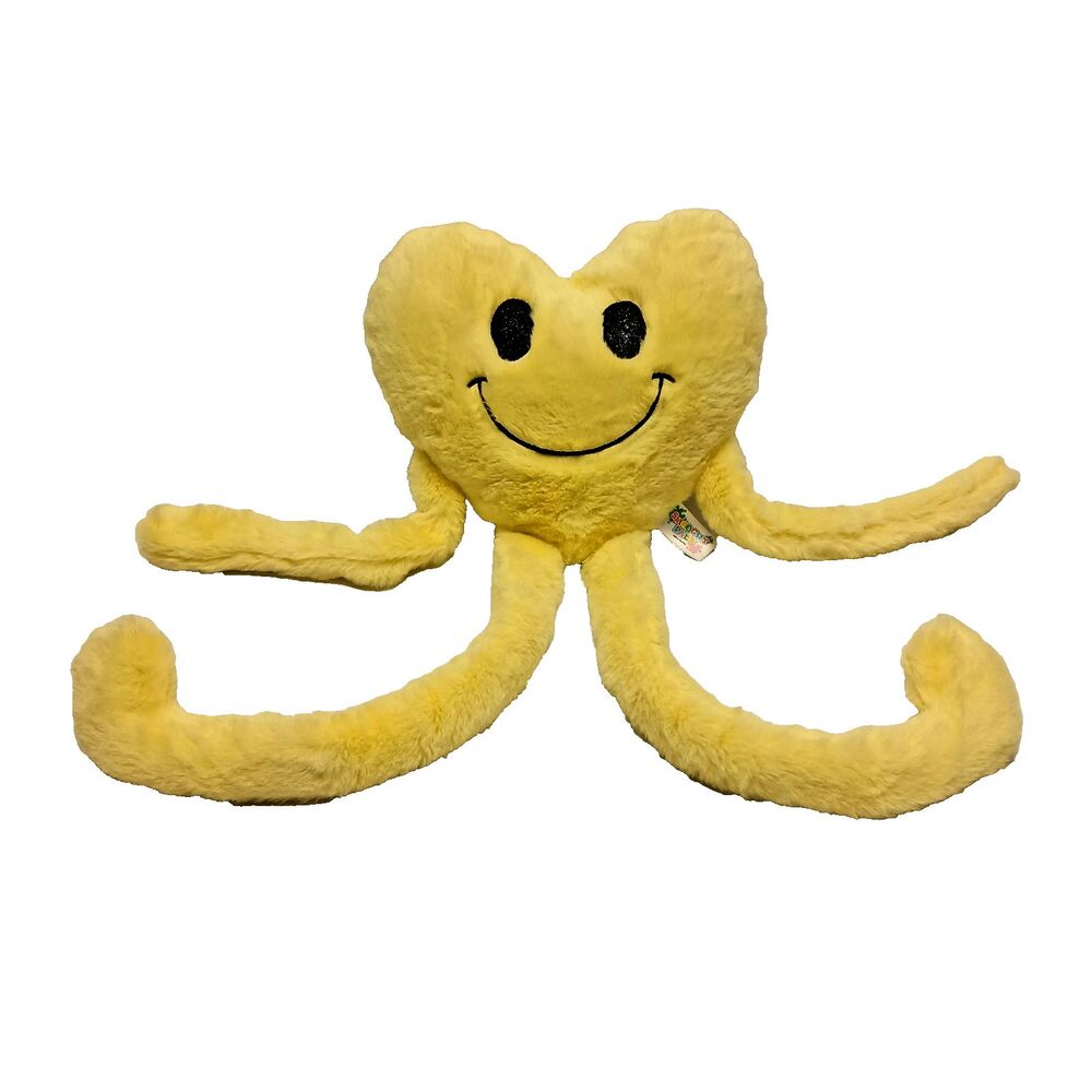 🔥Smoochy Pals Soft & Squishy Stuffed Plush Animal Toy Doll Yellow Smiley Heart